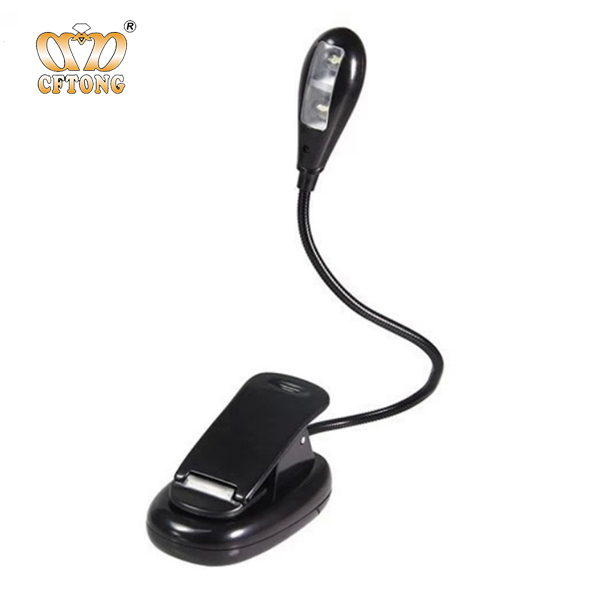 High power rechargeable Flexible led clip on reading battery powered book light for reading in bed