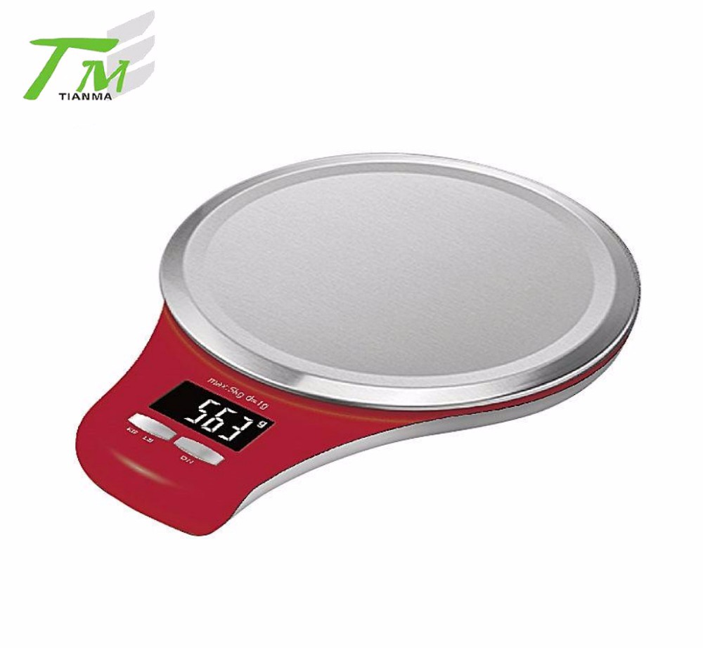 LCD display stainless steel scale 5kg digital kitchen scale with tare function