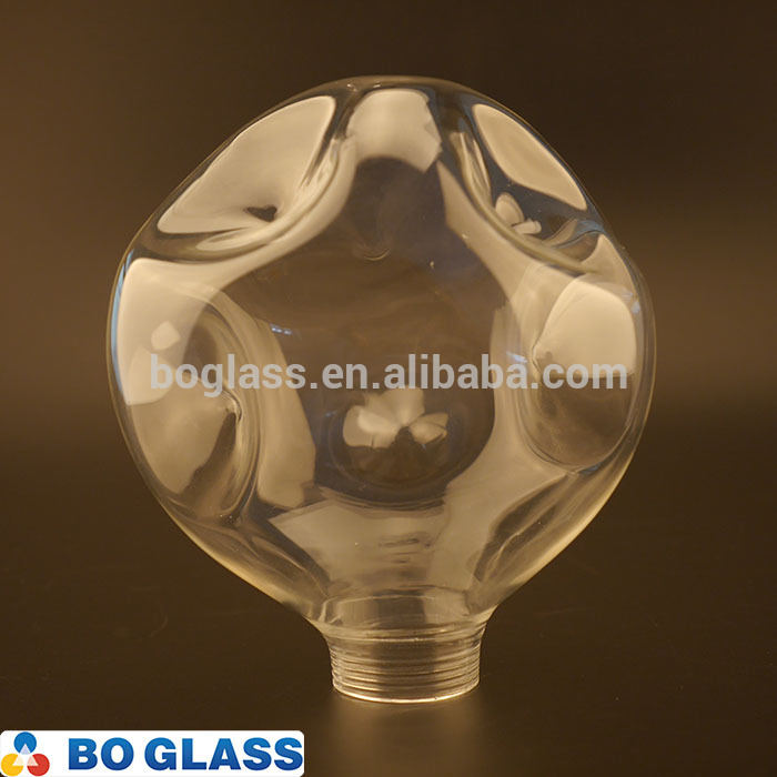 Hand Blown Pyrex Glass Light Cover With Thread