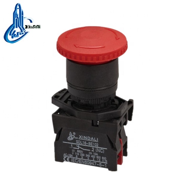 momentary mushroom head push button switches push lock button switch XDL21-ES542 pb223pj11d b 12v p