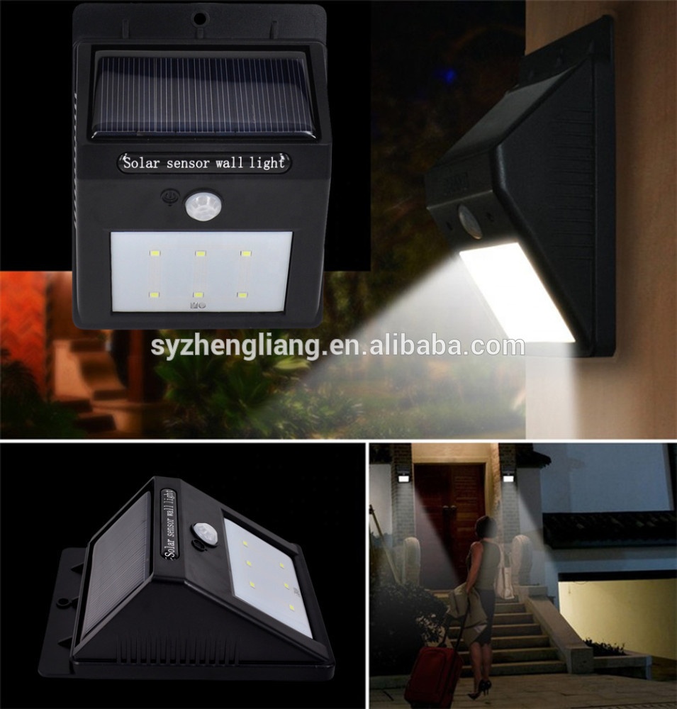 6LED PIR solar wall light