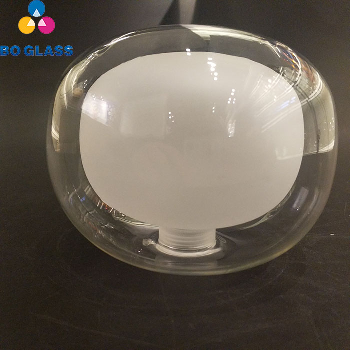 Handblown decorative borosilicate pyrex glass g9 thread transparent frosted glass lamp shade