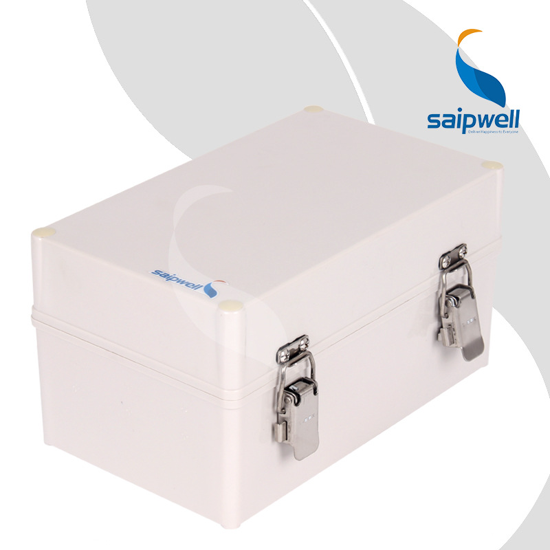 SAIPWELL Y IP66 DS-AGS-1525-1 ABS Plastic Waterproof Electrical Surface Mount Box With Metal Clasp Outdoor Use Switch Enclosure