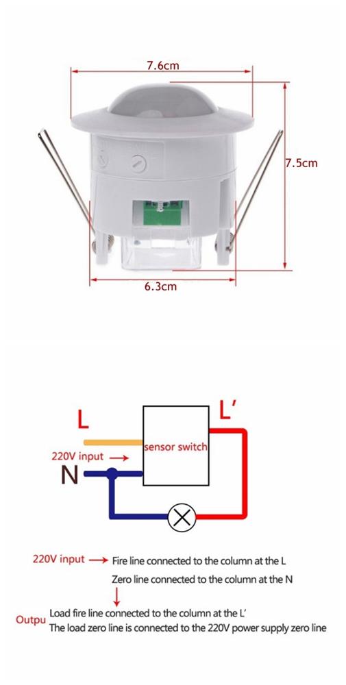 China supplier 360 degree waterproof ceiling mounted microwave motion sensor light switch