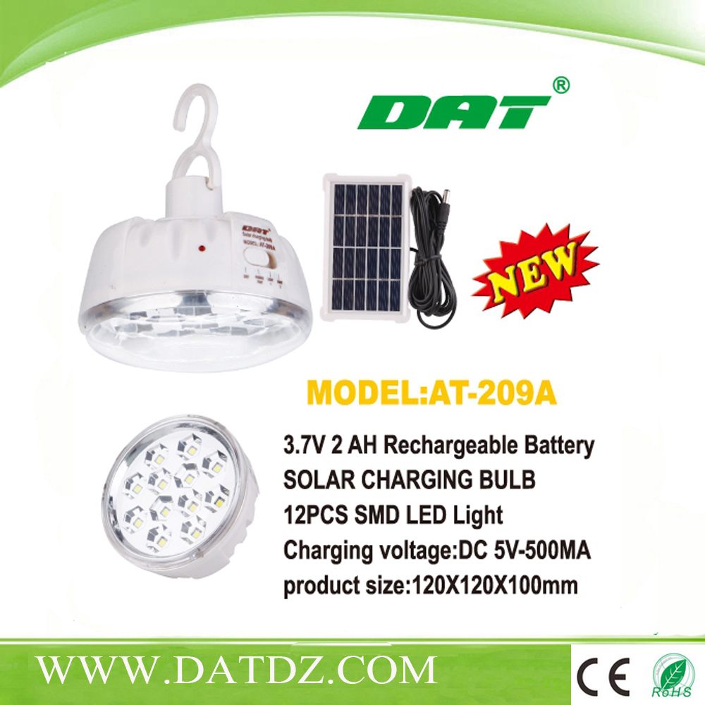 AT-209A Lithium battery solar charging bulb portable light mini specification solar home system