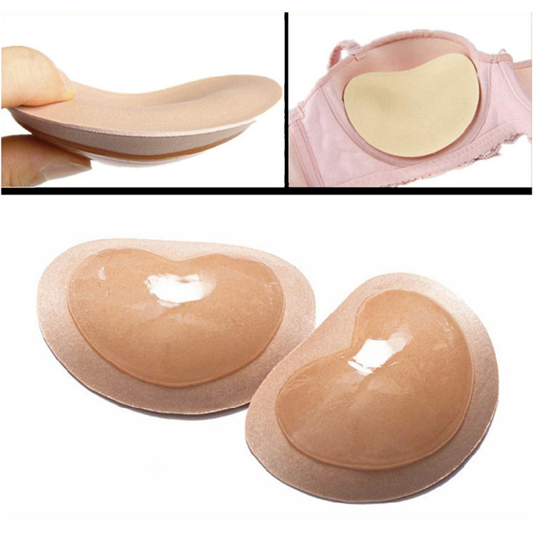 Women's Bikini Push Up Breast Padded Swimsuit Bikini Small Bust Thicker Sponge Bra Pad Invisible Paste Padding Patch