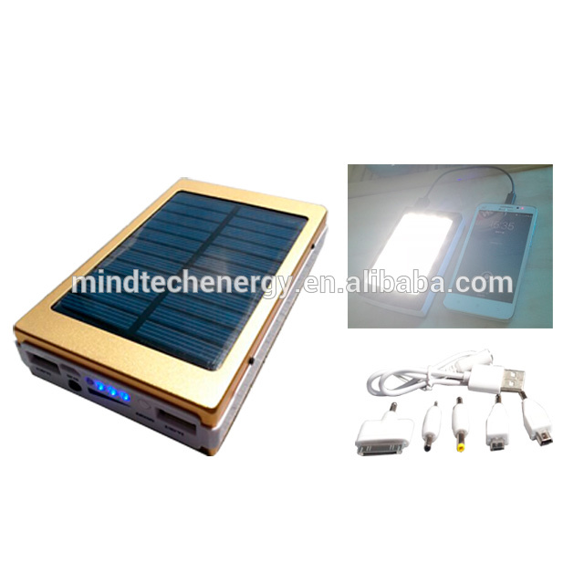 6000mAh 18650 lithium battery power bank solar charger for phone