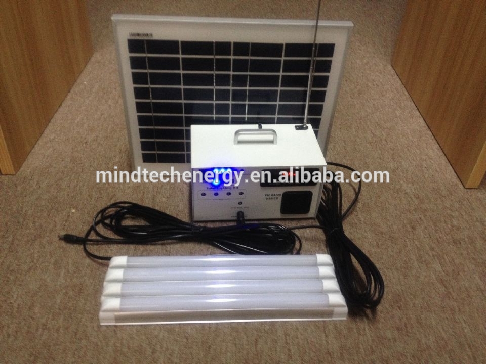 Portable solar emergency lighting with 4pcs lamp and charge mobile