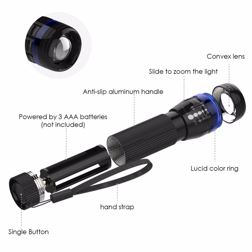 Promotional Aluminum Mini 1W LED Torch EDC Portable AAA Battery LED Flashlight