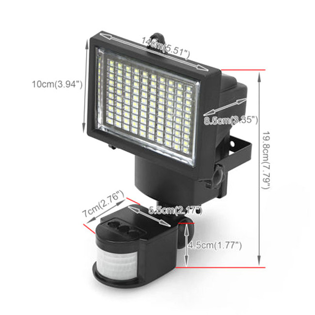 Ultra Bright 100 LEDs Motion Sensor Security Solar LED Flood Lamp Outdoor Garden Spotlights Floodlight lamp aisle light