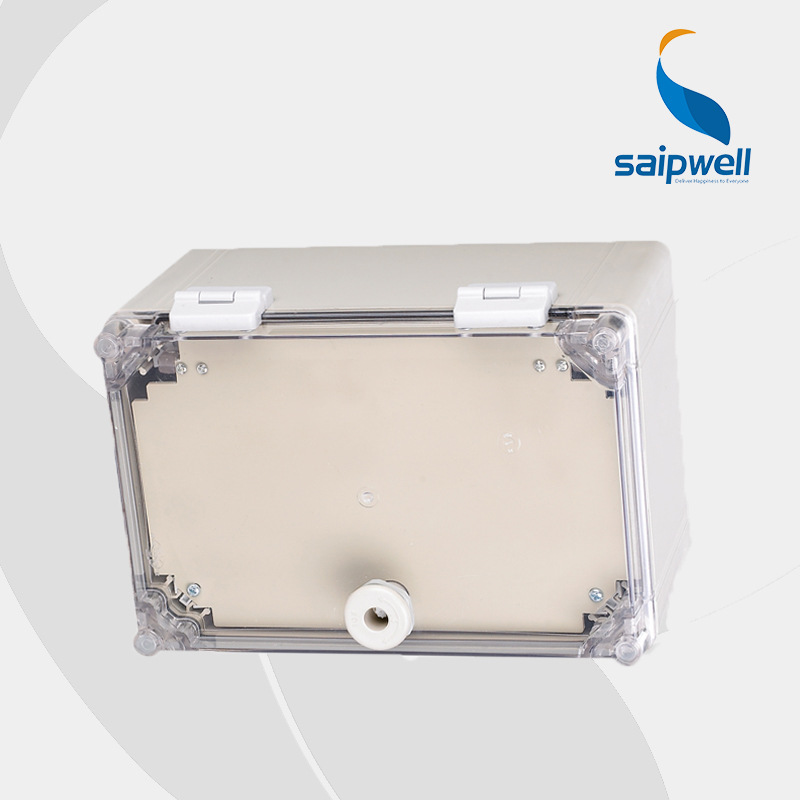 SAIPWELL Y IP66 SP-PT-504019 500*400*195 PC Material Transparent Cover With Lock Middle DoorWall Mounted Nema Enclosure