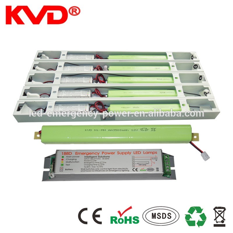 KVD Rechargeable battery backup LED Emergency power kit for 8-30W Led Tube emergency solution