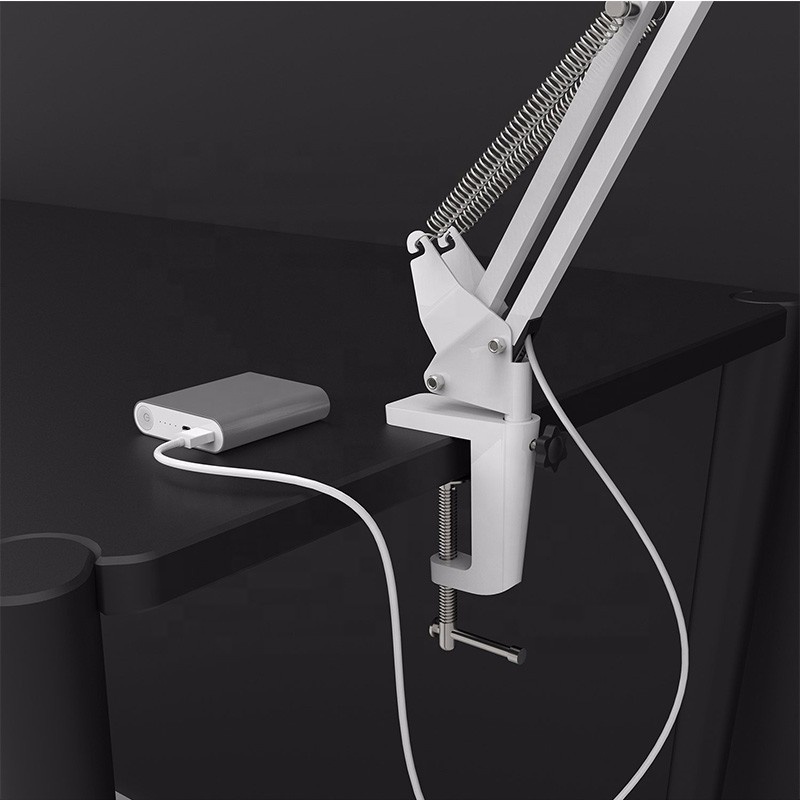 Shenzhen Factory A16 Make Up Eyelash Nail Care Eye-caring LED Clip USB Reading Dimmable Folding Desk Lamp with Clamp