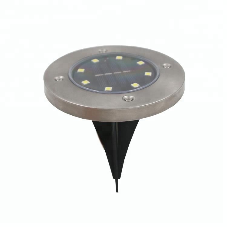 8leds solar garden outdoor deck disk light for holiday party