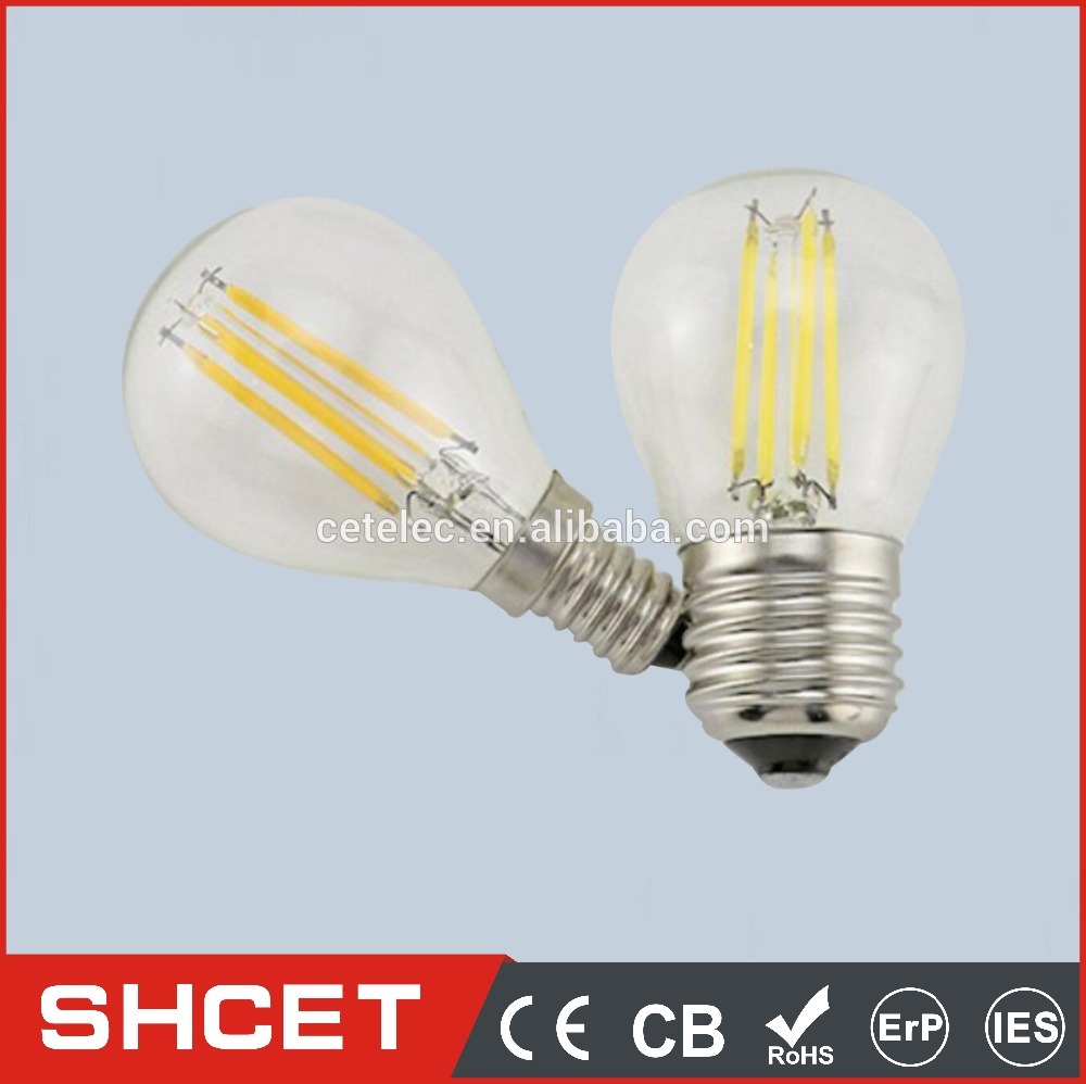 2016 CE CB ROHS CET-g-G45 2w e14 led filament light bulb