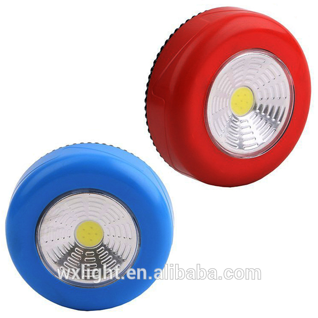 3-LED Under Cabinet Push Tap COB Touch Light Stick On COB Touch Night Light