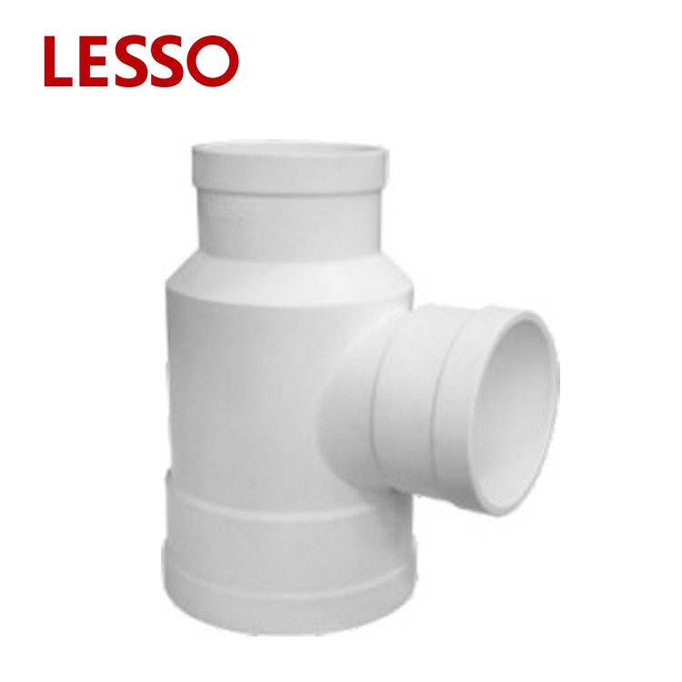 LESSO PVC-U Drainage pvc sanitary pipes fittings bottle saddle Reducing Sanitary Tee