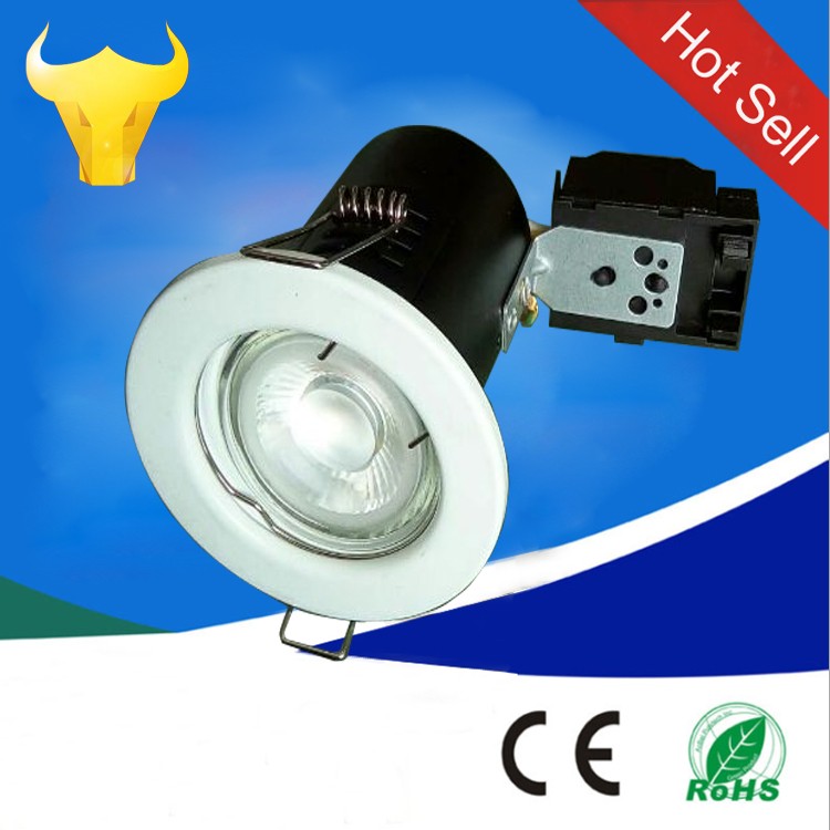 Steel 5W GU10 fixed 90min. BS476 part21 Fire rated downlights