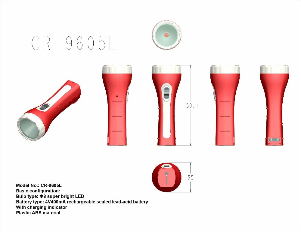 rechargeable emergency Camping Usage high power flashlight torch