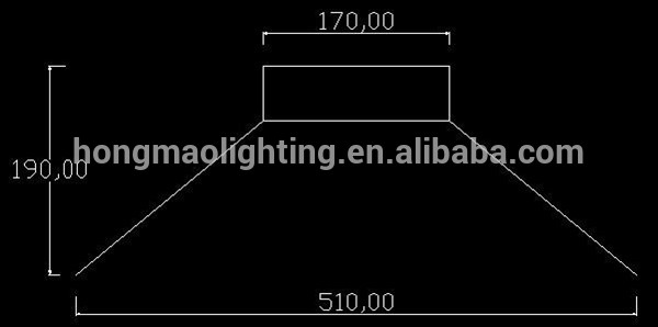 160 200 250 mm heatsink 90 degree reflector 20'' high bay aluminum reflector