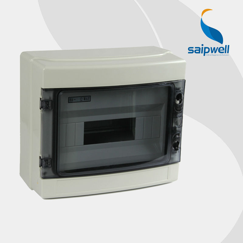 SAIP/SAIPWELL Hot Sales IP65 Waterproof Box ABS/PC 12P Circuit Breaker Electrical Distribution Box Size