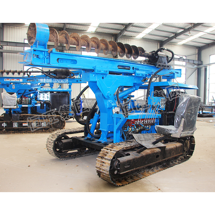 Crawler earth auger hammer screw pile driver