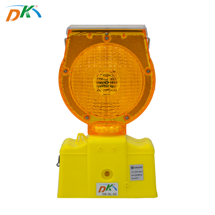 DK solar powered outdoor flashing warning traffic road security light