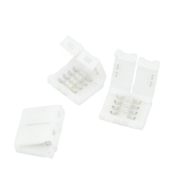 No soldering 4PIN 10mm 5050 RGB LED strip connector 10mm PCB Board Connector