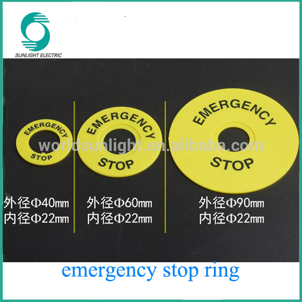 XB2-ER40 Yellow 40mm Outside Diameter Emergency Stop Ring for 22mm Push Button Switch