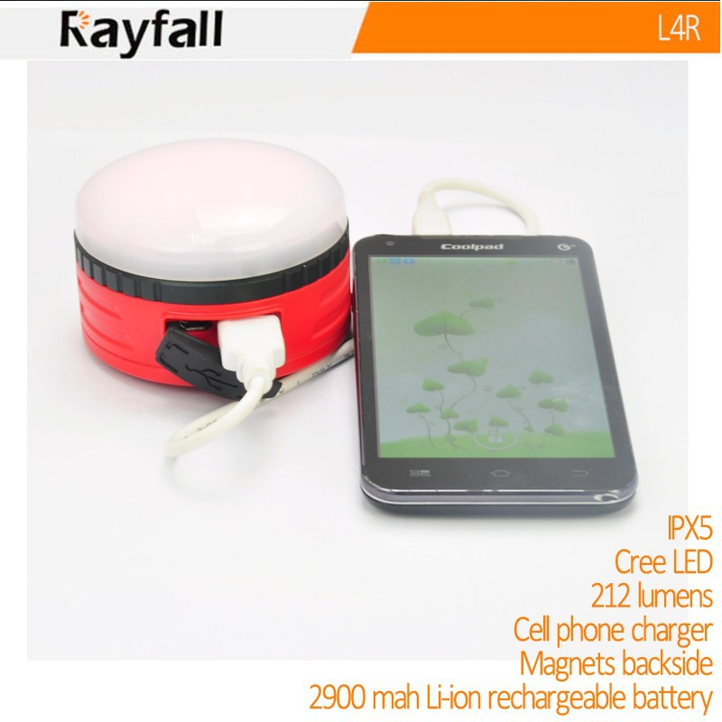 New design battery rechargeable emergency led camping light with magnet base and hook