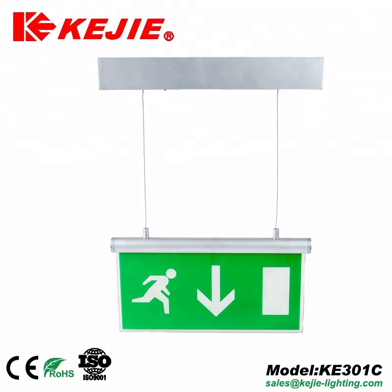 Kejie high quality IP20 ceiling mounted LED emergency exit sign light