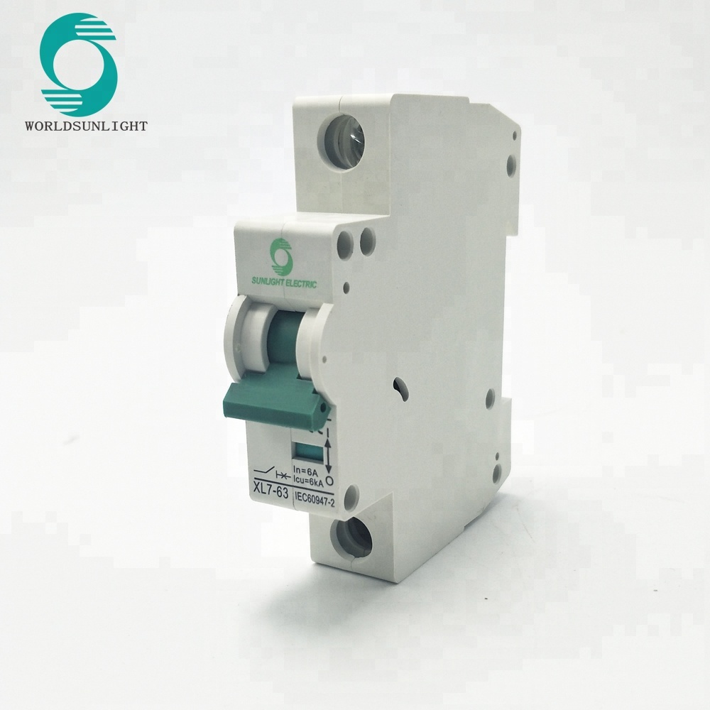 PV system SAA approval Non-polarity DIN RAIL 6kA 250V 1P micro 6 amp mcb dc circuit breaker