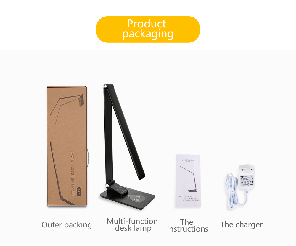 New Europe metal Office wireless table lamp 12W portable foldable dimmable touch controlled battery led desk lamp usb