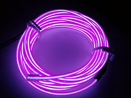 EL Wire Super Bright Portable Neon Light - for Halloween Christmas Party Decoration - 3 Modes Battery Controllers