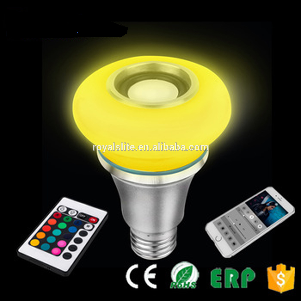 CE RoHS 12w Bluetooth Smart LED Light Color changing LED Light Bulbs E 27 with Audio Speaker for Home and Stage