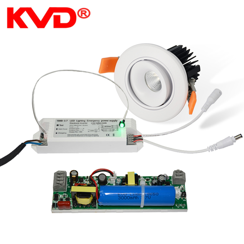 KVD 5W emergency light unit last 90mins 180mins for 5w 15w 35w 45w battery power LED down lights ceiling