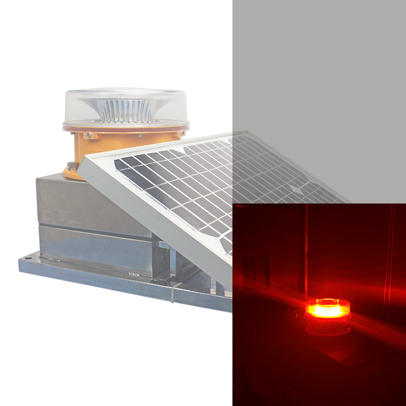 solar powered obstruction warning light led red synchronize gps aviation solar aircraft light