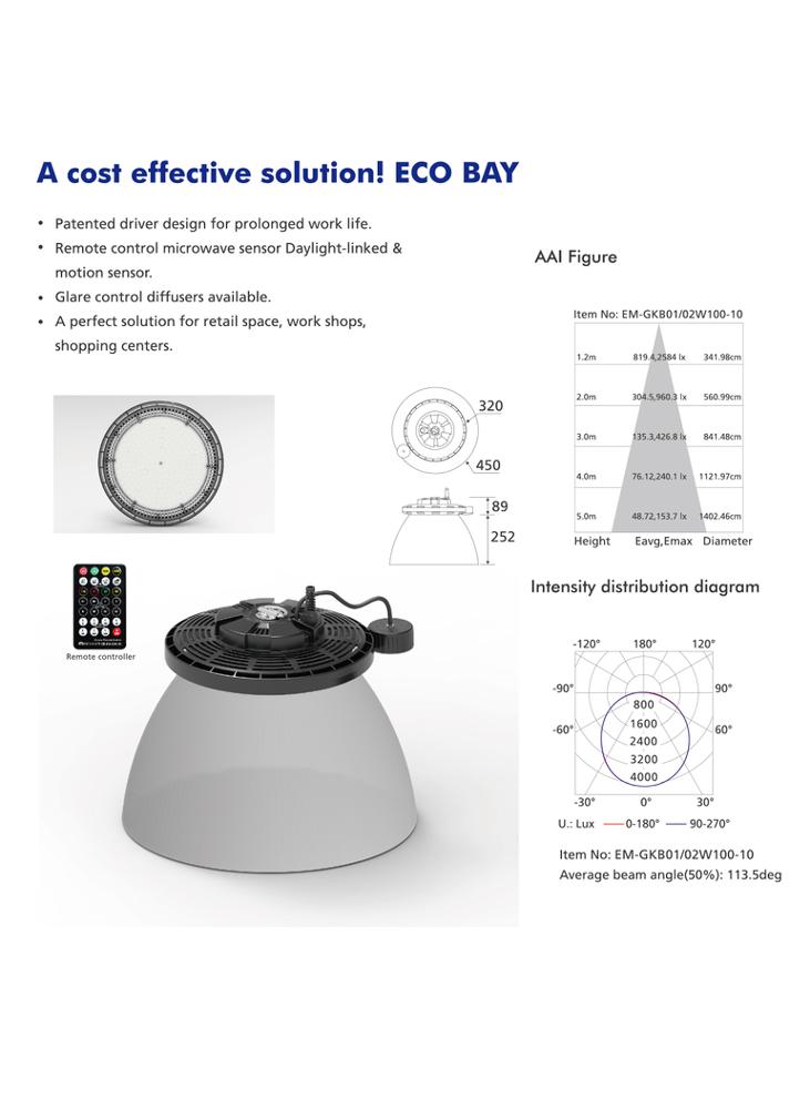 hot sale industrial lighting 75W 120W 100w ufo led high bay light