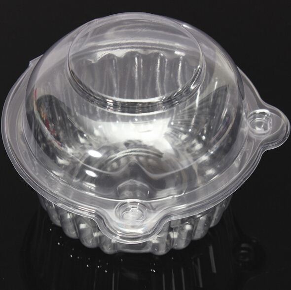 100pcs/lot Clear Plastic Single Cupcake Cake Case Muffin Dome Holder Box Container