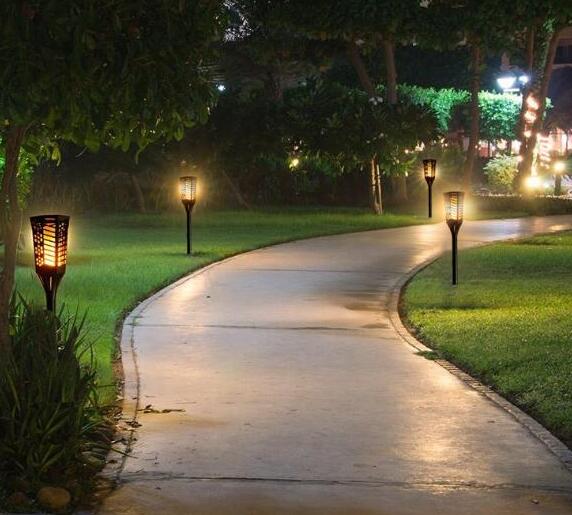 Solar Torch Lights waterproof LED Flame Torch Lights Flickering Torches