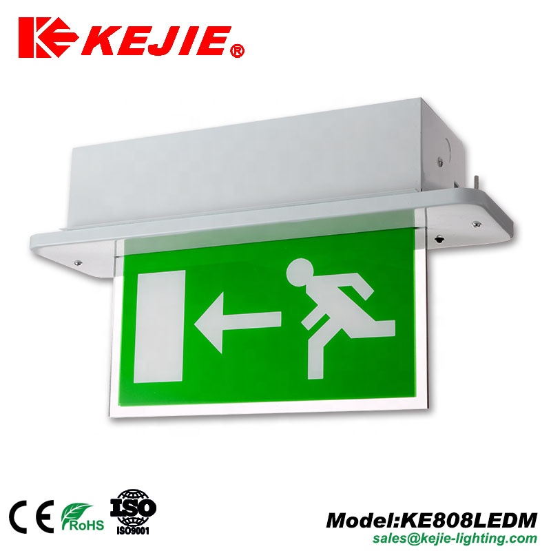 High quality safety industrial LED recessed fire emergency exit sign