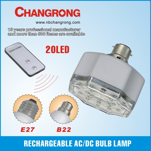 emergency rechargeable AC/DC led bulb lamp