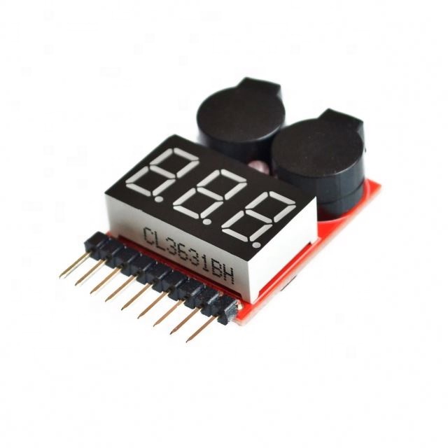 1-8S 2in1 Lipo Battery LED Voltage Meter Tester Alarm + Register