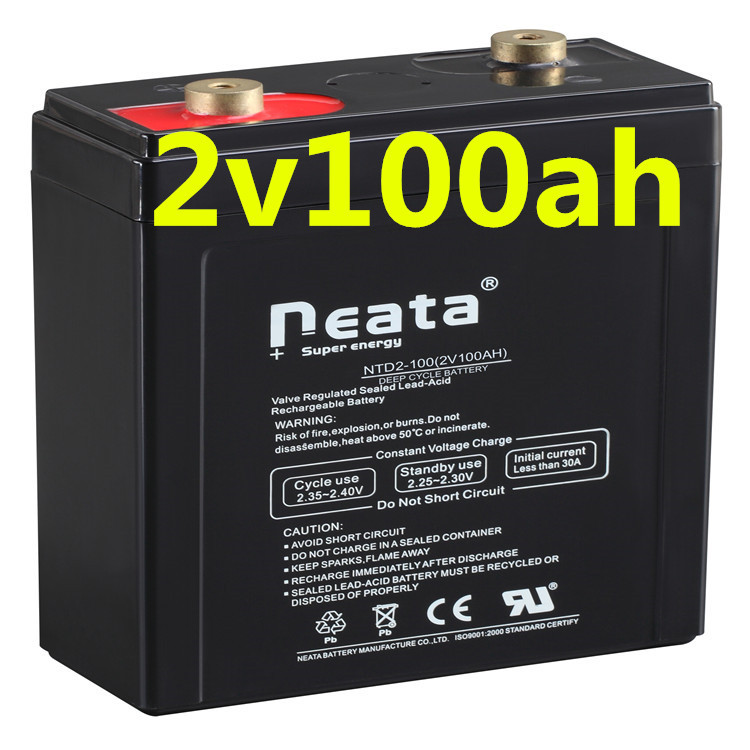 Neata Deep cycle battery 2V100ah Dry battery , Long time backup ups battery with good price