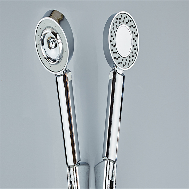 New Double-sided Dual Function Shower Head Water Saving Round ABS Chrome Booster Bath Shower High Pressure Handheld Hand Shower