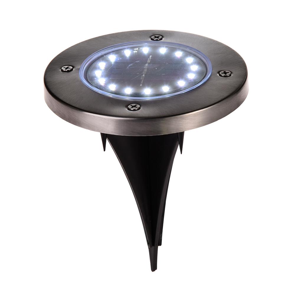 Solar Ground Lights 16LED Waterproof Solar Powered Disk Flood Lights lamp for Pathway Outdoor Garden