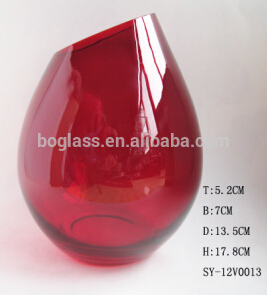 Big Size Red Glass Vase for home decoration