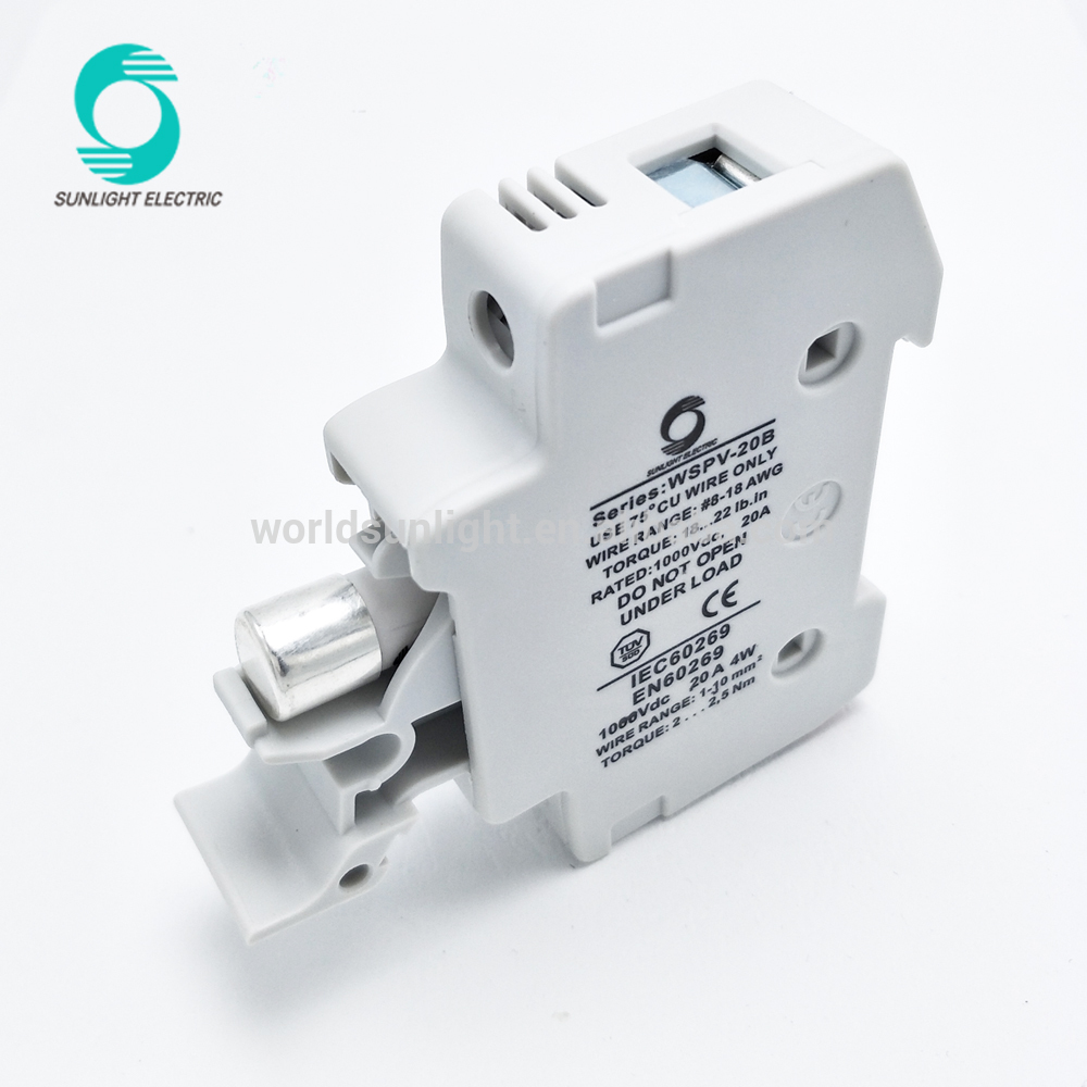Photovoltaic Solar Electric Hrc Cutout 12v 24v 600v 1000v Thermal 1a 2a 3a 5a 10a 15a 20a 30a 250v DC Fuse Holder And Base