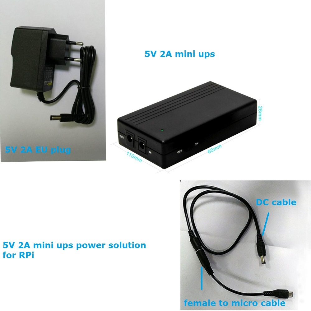 raspberry pi ups battery backup power supply 5V 2A mini dc ups for RPi