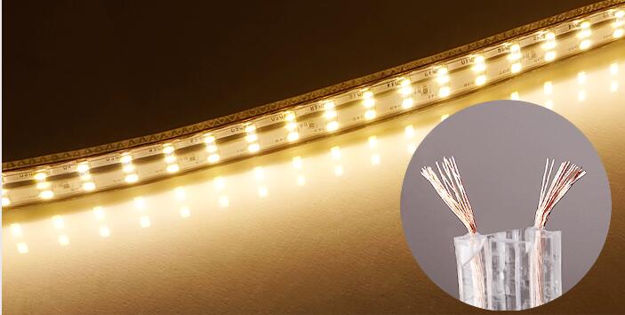 Waterproof 180leds/m Warm White Outdoor Double Row 220V 2835 Led Strip Light